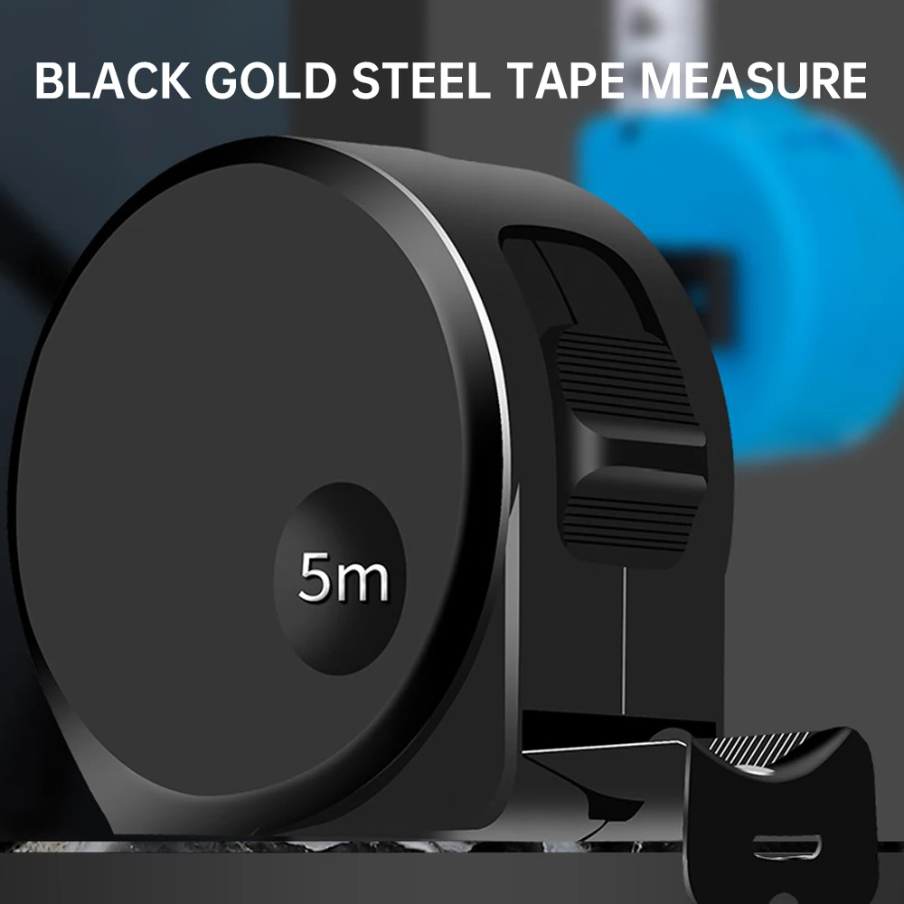 5M Black Steel Material Measuring Tape Measure Multifunction Household Woodworking Mini Measuring Tools