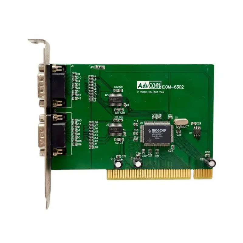 

Для ICOM-6302, 2 порта RS-232 V2.0, совместимый чип MOSCHIP 9845, карта последовательной связи, компьютерные аксессуары