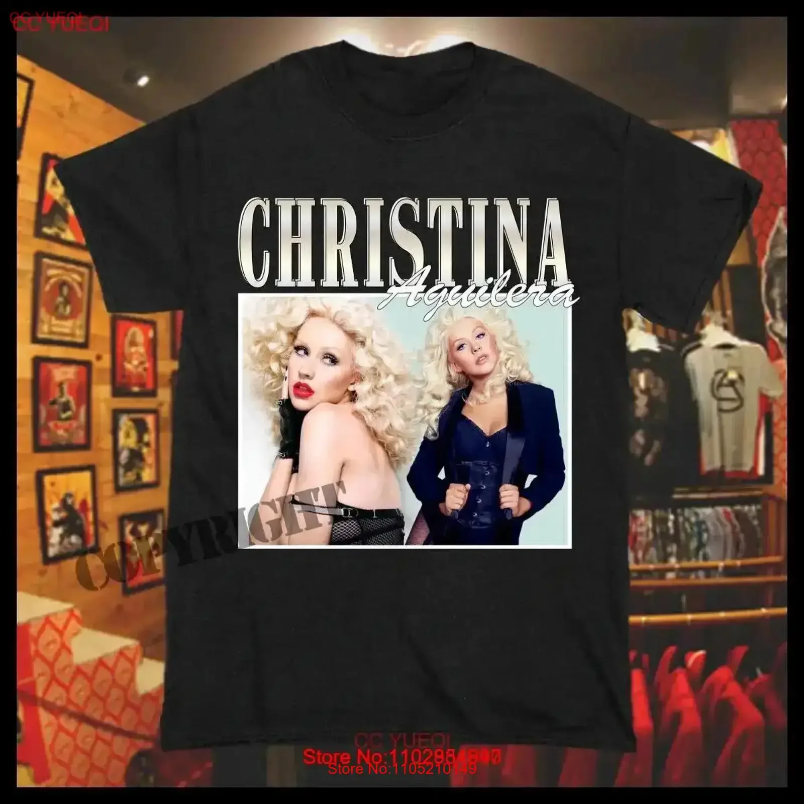 

Christina Aguilera american funny logo T Shirt S 5XL vintage Washed Top For Everyday Wear Slightly Stylish Stretched fashion