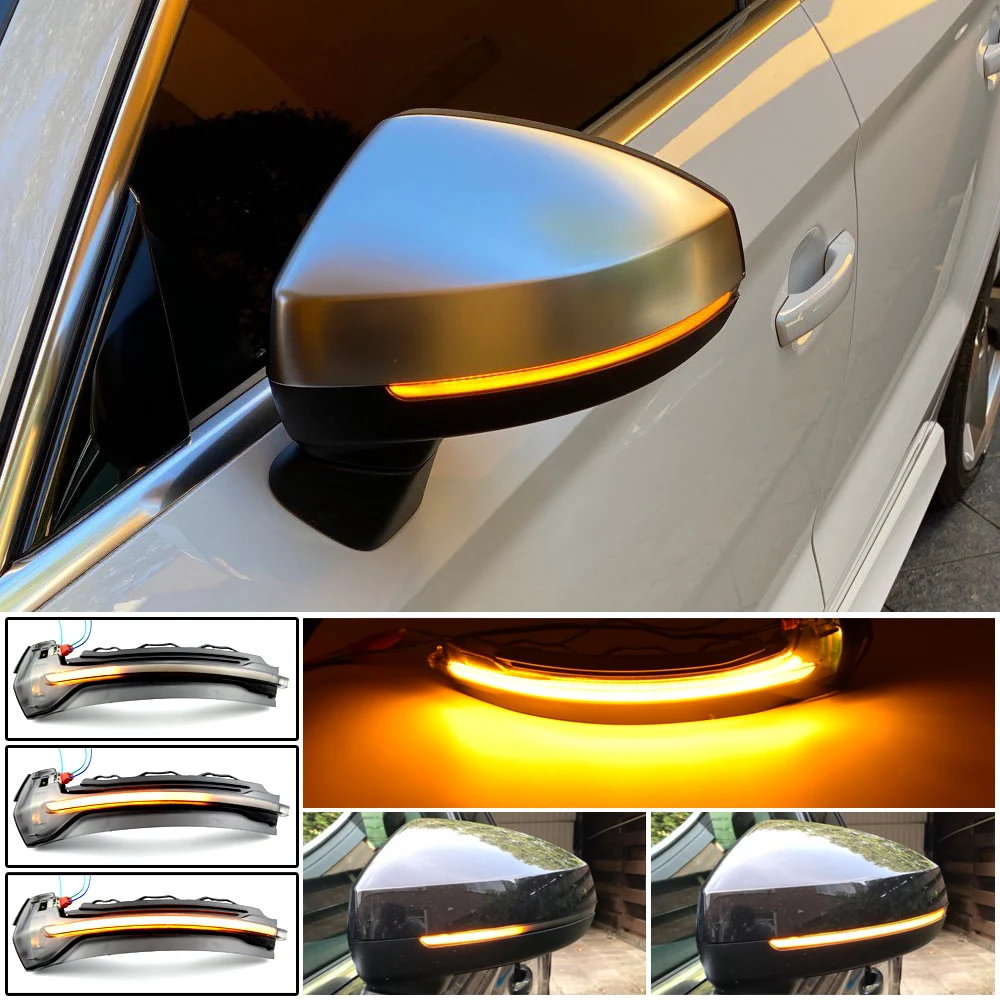 2pcs Dynamic blinker for Audi A3 8V S3 RS3 Side Mirror light LED Turn Signal 2013 2014 2015 2016 2018 2019 2020 Arrow flasher