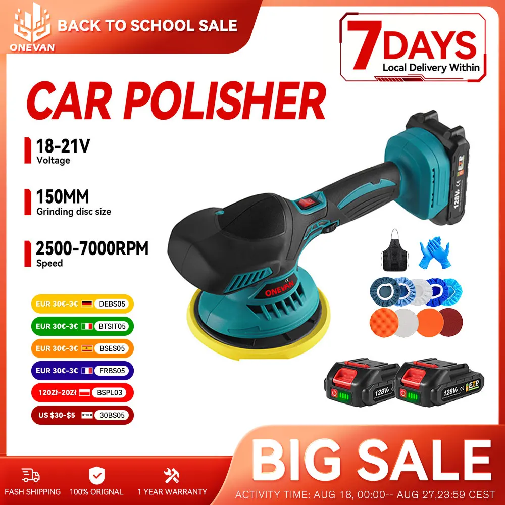 ONEVAN 6 Marce Auto Elettrica Lucidatore Elettrico Lucidatura Cera Strumento Cordless Auto Polish Ceretta Macchina Per Makita Batteria Spille