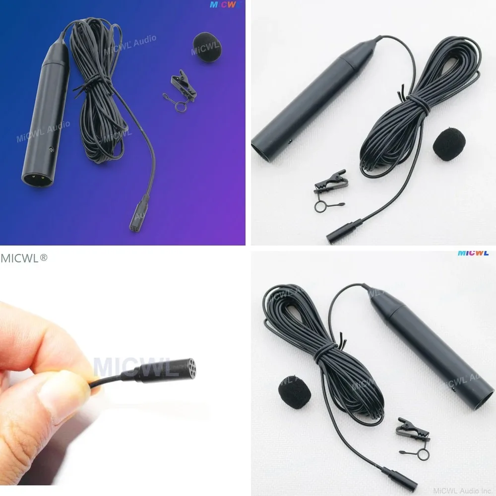 Professional MiCWL XLR 3Pin Phantom Power Tie Clip Lapel Microphone 48V for Mixer Amplifier PreAMP 5m Cable