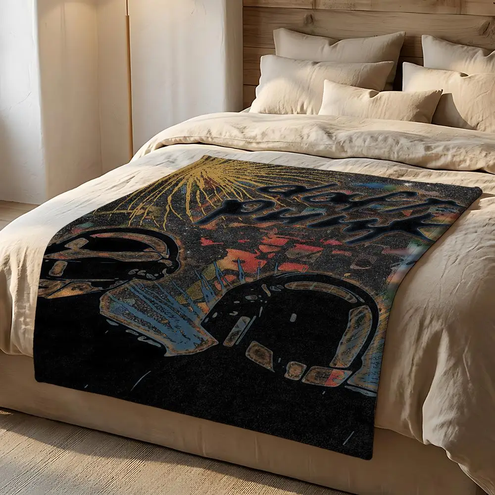Electronic Duo Daft Punk Throw Short Plush Throw Blanket Soft Skin-Friendly Multi-Scene Home Office