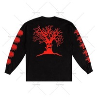 Gothic Punk Harajuku Y2K streetwear Graphic Top Men Hip-hop Retro Trendy Round Neck Long Sleeve Cross Casual Oversized T-shirt