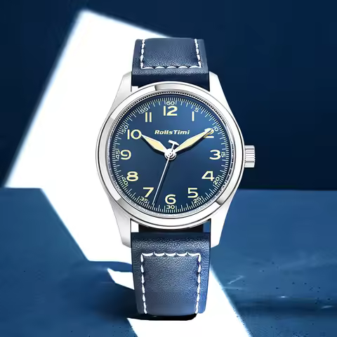 2026RollsTimi men's Watch top fashion Men's quartz watch high-quality leather Vidrio mineral waterproof men's watch Reloj Hombre