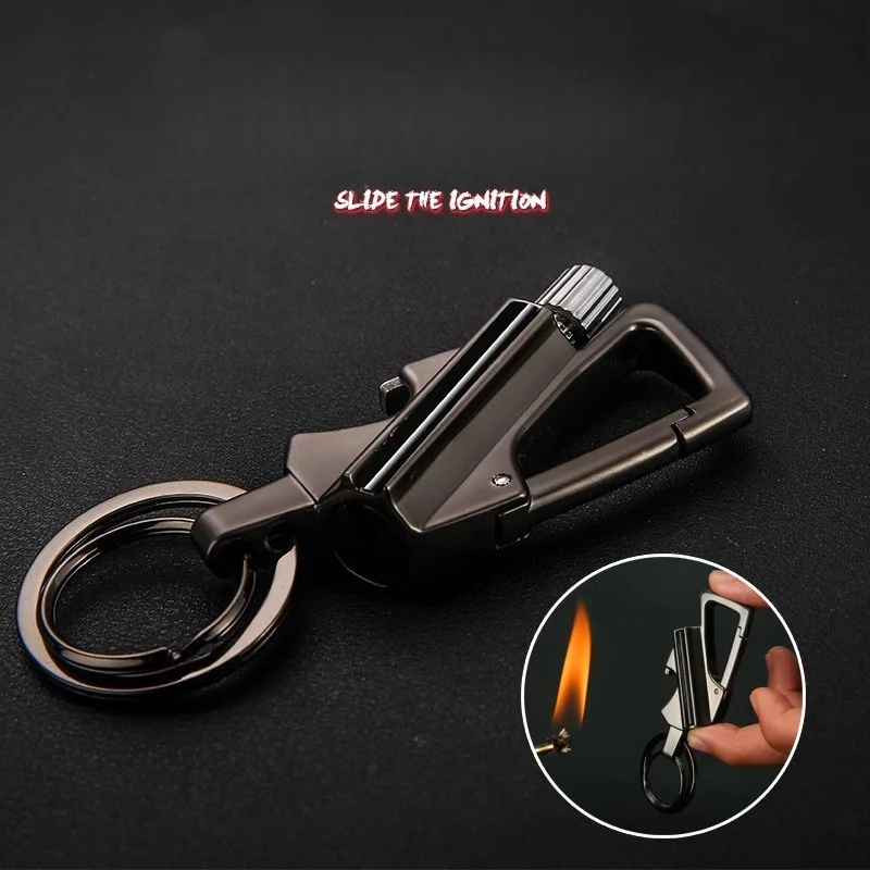 Multi-function Portable Match Lighter,Metal Mountaineering Keychain Ring Lighter, Waterproof Outdoor Men's Waist Buckle - view 4