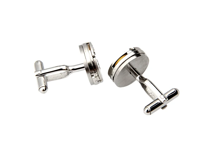 Men's Cufflinks Watch Movement Design Silver Color Quality Copper Cuff Links Wholesale&retail