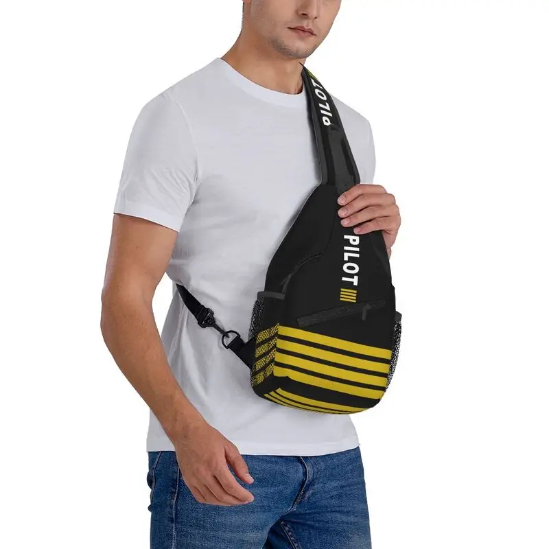 Mochila De aviador de aviación para hombre, bolso de hombro personalizado con rayas de capitán piloto, para ciclismo y Camping