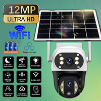 12MP HD Solar Camera Outdoor Waterproof Wifi PTZ IP Camera PIR Human Tracking Two-way audio Smart Security Monitor V380Pro APP