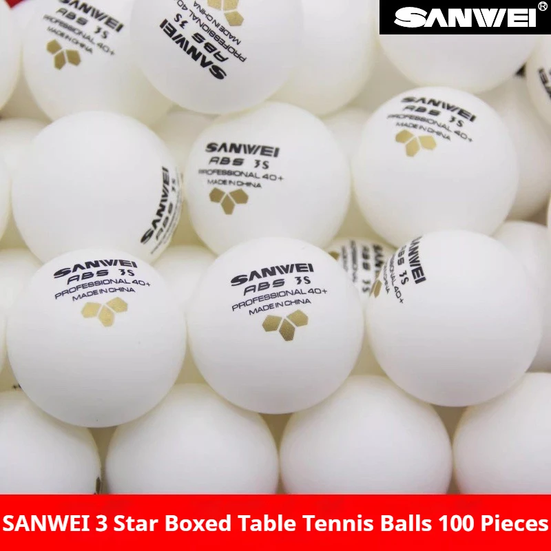 SANWEI 3 Star Gold Label Table Tennis Balls ABS New Material 40+ Ping Pong Balls with Seam High Elasticity Table Tennis Balls