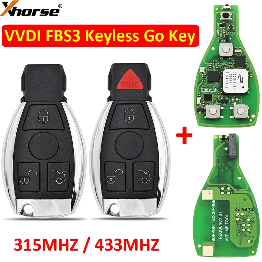 Xhorse XSBZ01EN VVDI MB Universal FBS3 Keyless Smart Key Renewable 433/315MHz For Mercedes Benz W204 W207 W212 W164 W166 W221