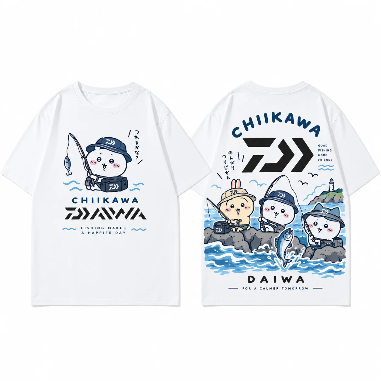 Japanese Anime Chiikawa Valentine Couple T-shirt Usagi Ji-i Print Unisex Loose Cotton Casual Kawaii Short Sleeve Tee