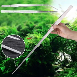 Super Thick Aquarium Stainless Steel Tweezers Straight Elbow Coral Water Grass Clip Pet Shrimp Reef Tweezers Fish Tank Cleaner