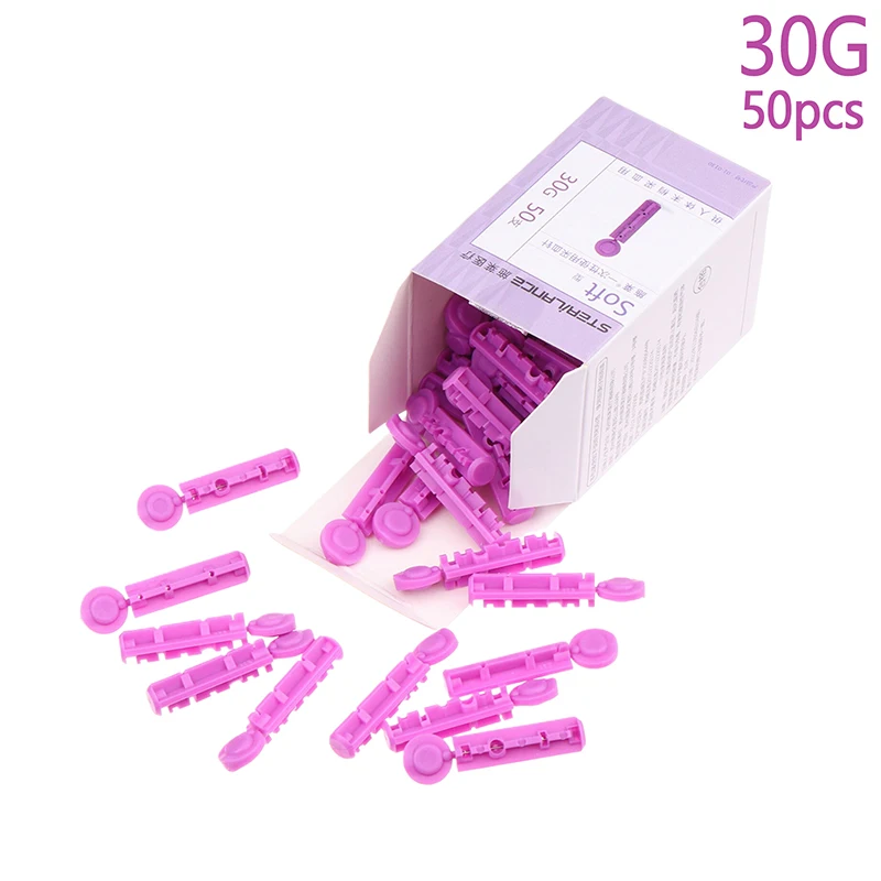 50Pcs Lancets For Diabetes Blood Glucose Testing 30G Count Diabetic Lancets For Less Pain Universal Sterile Needles