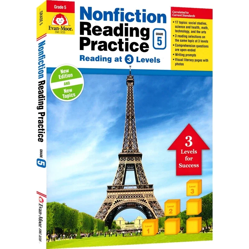 Evan-Moor Non-Fiction Reading Practice, Grade 5 Workbook,aged 9 10 11 12, English book 9781629383194