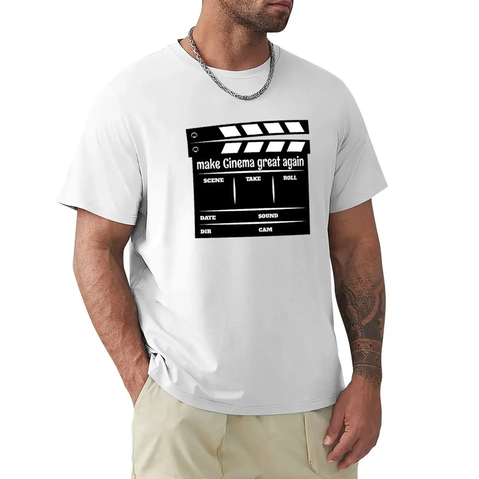 Make cinema great again Movie Clapperboard Anti Woke Cinema T-Shirt heavyweights blanks anime clothes for men Summer fashion man