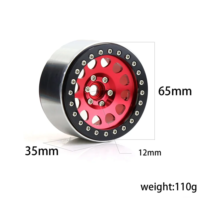 4Pcs 2.2inch Beadlock Wheel Rim Wheel Hub for 1/10 RC Crawler Car Axial SCX10 Wraith Capra RR10 RBX10 Traxxas TRX4, 5