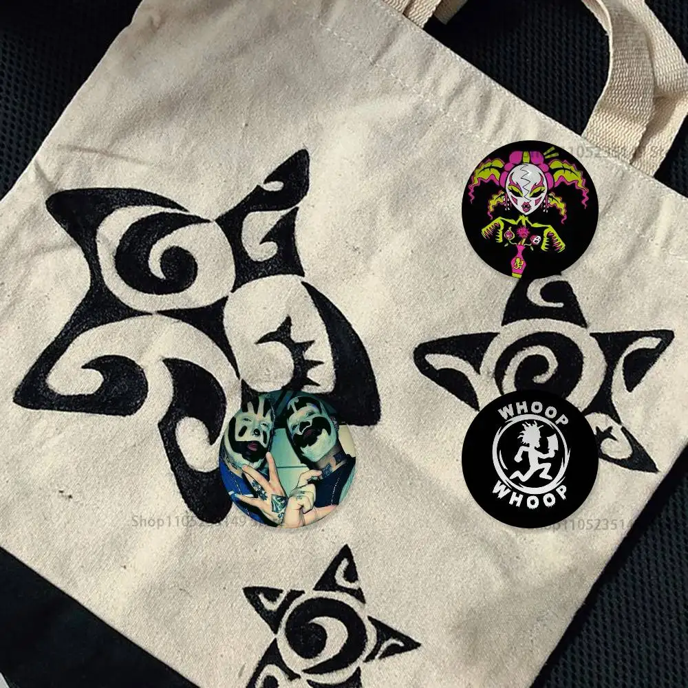 I-Insane Clown Posse Cartoon Badge Stage Brooches on Backpack Clothes Handmade Round Enamel Pins for Jewelry Gift Bag Accessory