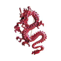 Creative Enamel Chinese Flying Dragon Brooches For Women Men Clothes Suit Dragon Animal Brooch Pins Office Party Jewelry Gifts