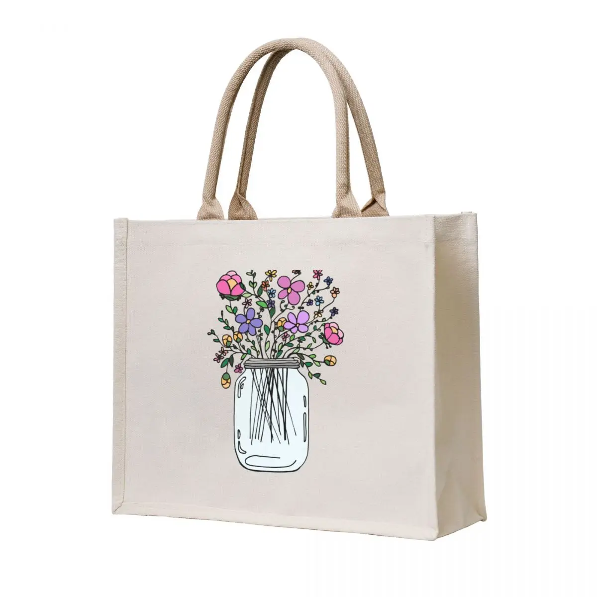 

Mason Jar with Flowers Tote Bag Gift bags hand bag handbag
