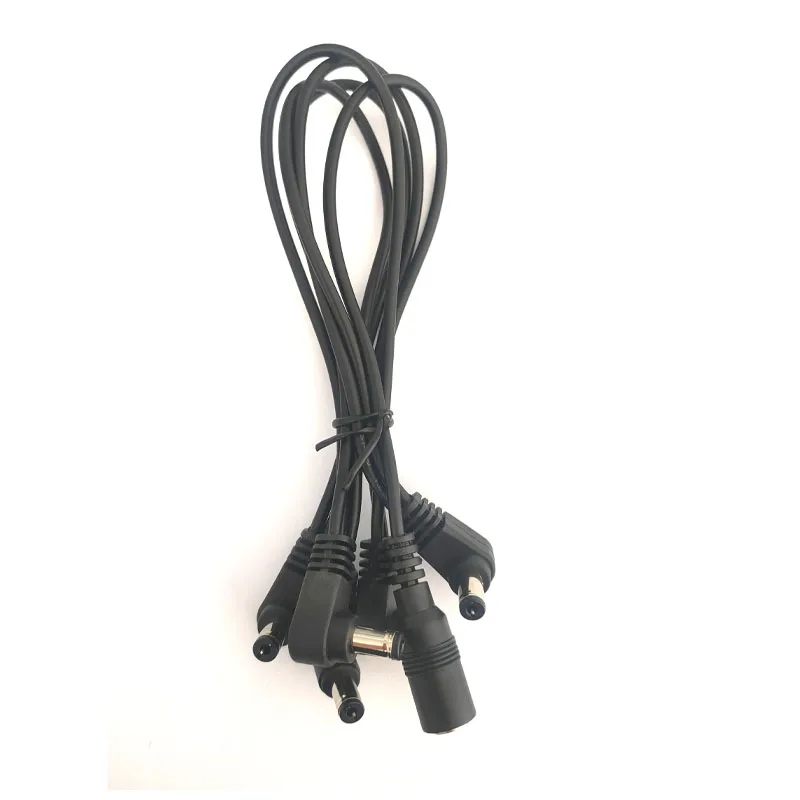 1Pcs สีดำ5 Way กีตาร์ Daisy Chain สายเคเบิล Splitter สำหรับ9V อะแดปเตอร์ Boss กีต้าร์ไฟฟ้า