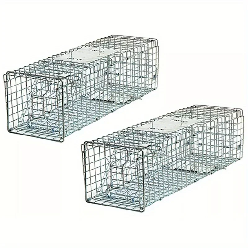 

2PCS Humane Animal Trap Steel Cage Small Live Rodent Control Rat Squirrel 24''