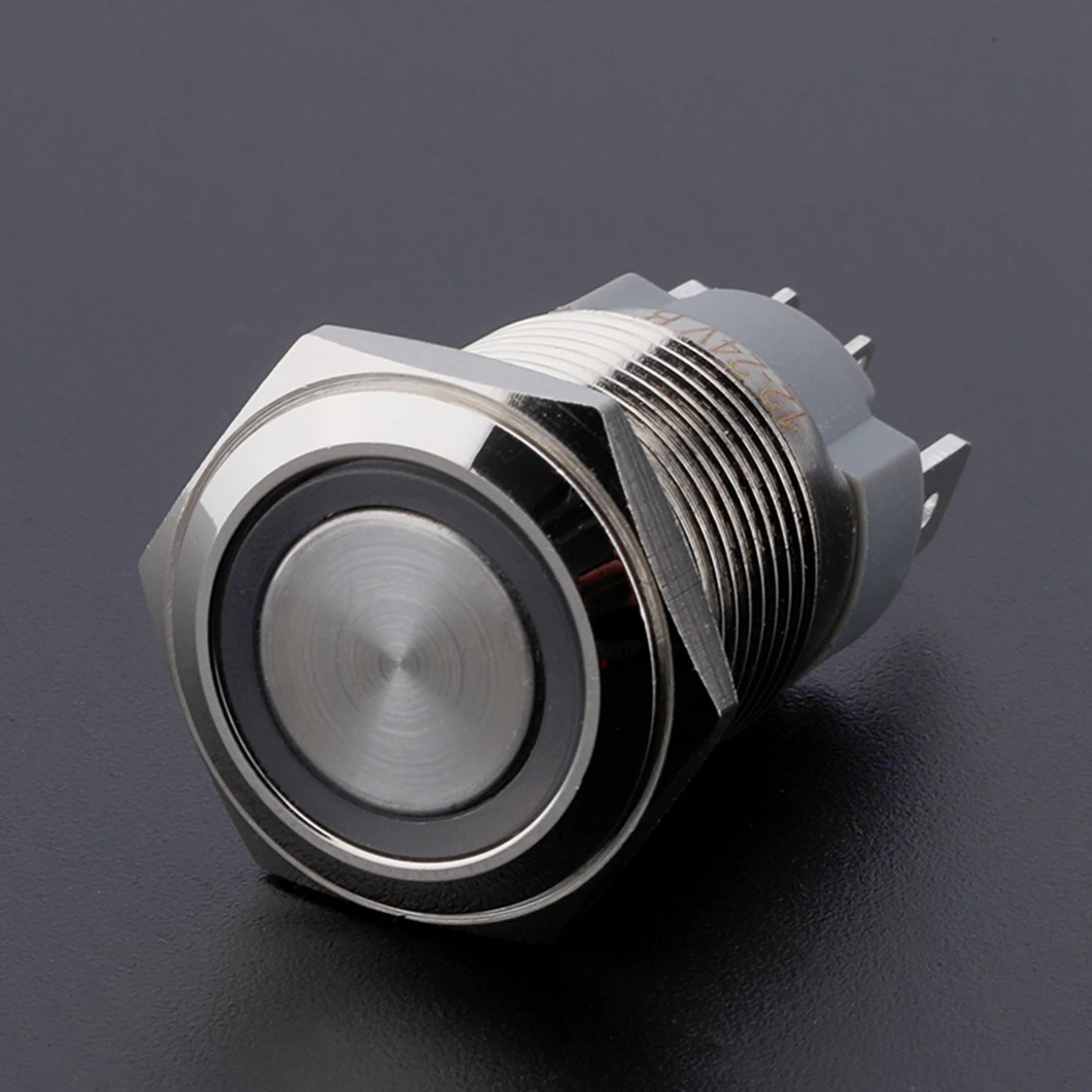 IB16K2 LED Ring Light 1NO Metal Push Button Switch Momentary/Latching Push Button 15A Large Current Load with 4Pin Terminal