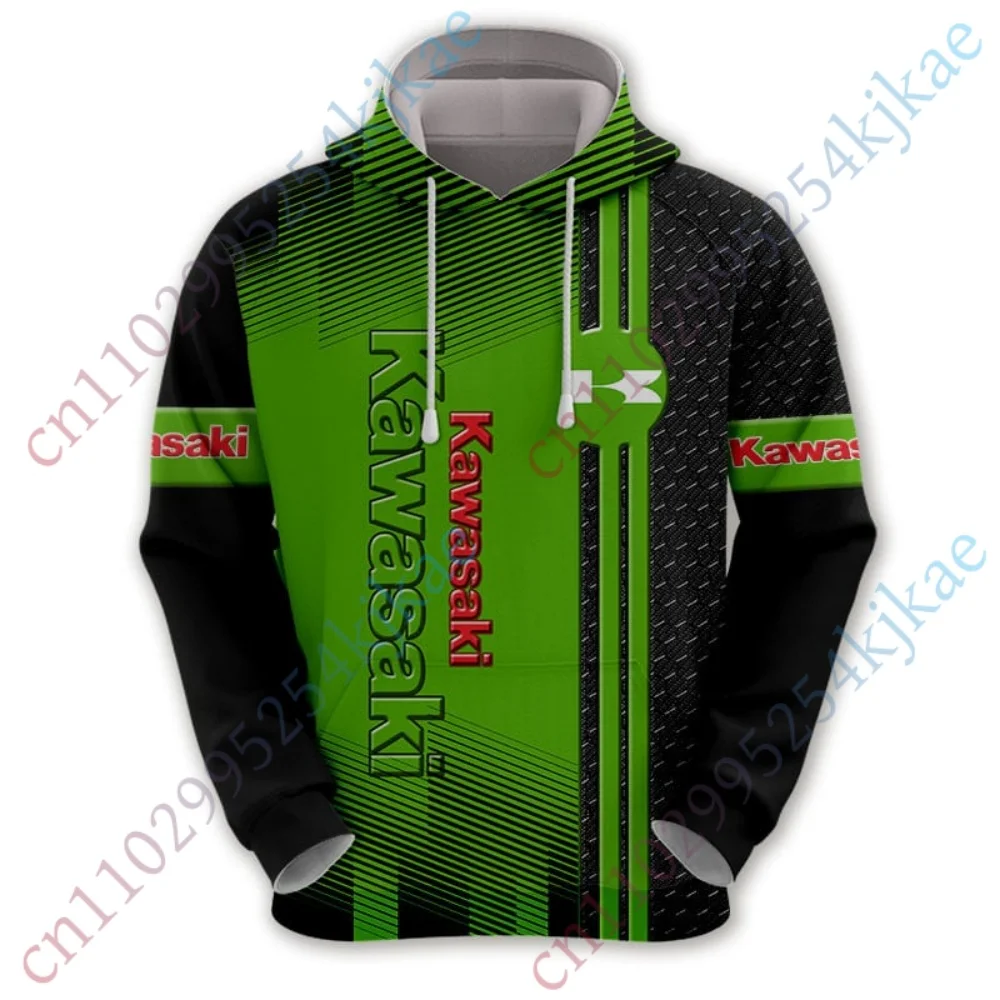 

Kawasaki Hoodies For Men Clothing Harajuku Long sleeve Hooded sweatshirt Casual Unisex Zip Hoodie 3D Printing Pullover Sport Top