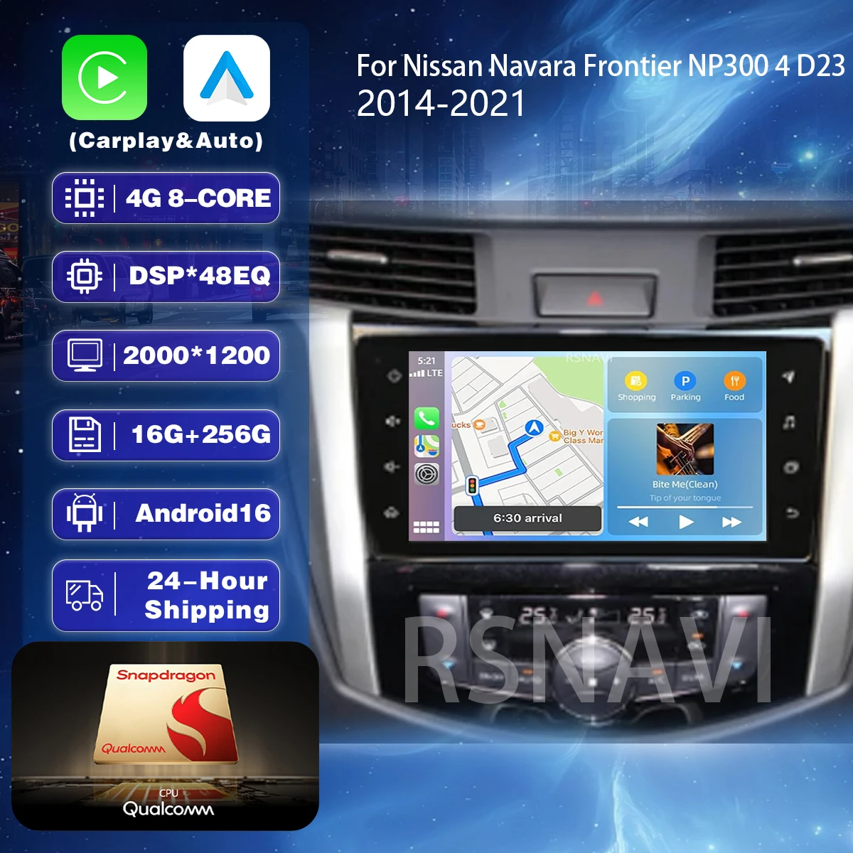 Android 16 Carplay Car Radio Multimedia Player For Nissan Navara Frontier NP300 4 D23 2014-2021 Autoradio Stereo 2din Head Unit
