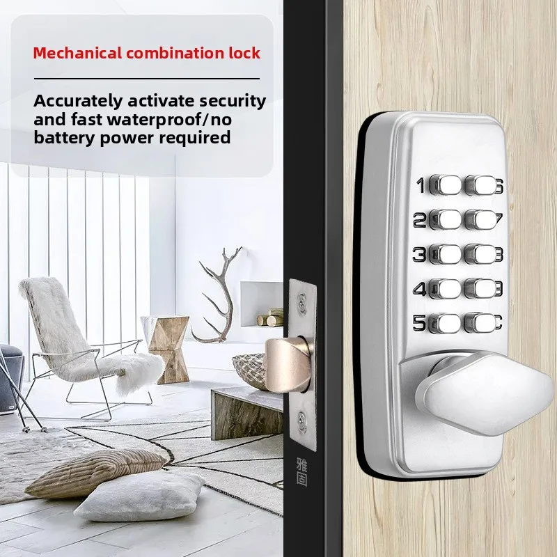 

Mechanical Password Lock, Door Lock, No Power Supply, Door, Wooden Door, Office and Home Lock