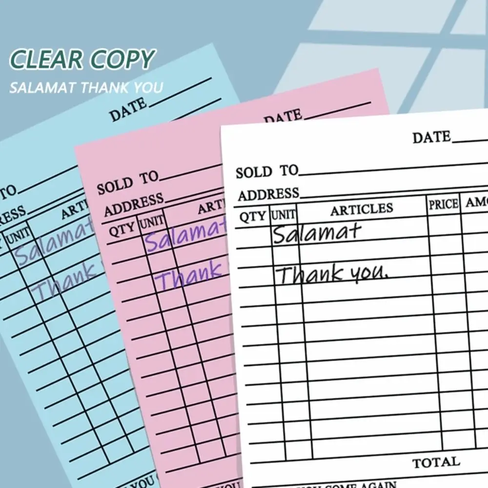 กระดาษนำใบเสร็จคาร์บอนขนาด50/60หน้าใบเสร็จ2/3 13x19ซม. 2ขนาด13X9.5ซม.