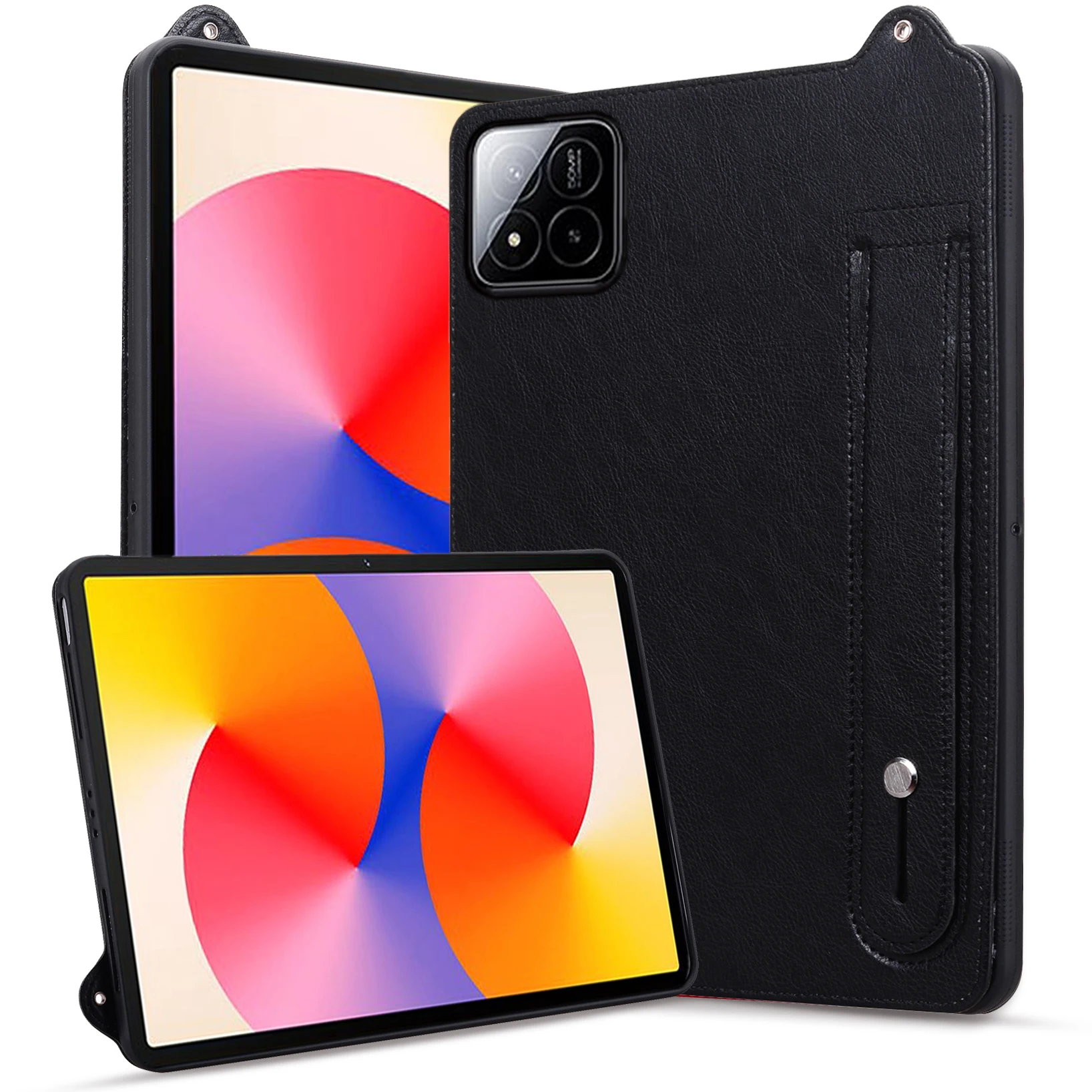 

Защитная задняя крышка для компьютера из ТПУ + кожи для Xiaomi Pad 7, чехол 11,2 дюйма, противоударный ремешок на запястье, защитный чехол для планшета