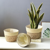 Plant Pots Seagrass Basket Planter Handmade Woven Storage Indoor Decorative for Wicker Rattan Laundry Flower For Home Garden