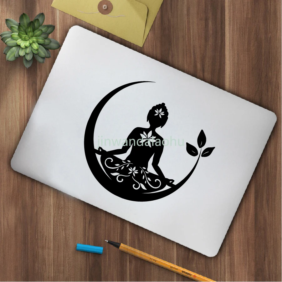 Buda Chakra Paz Amor Buenas Vibes Pegatina de pegamento de PVC Decoración de ventana de coche, Calcomanías para computadora portátil de Mandala Zentangle - Adhesivo de vinilo duradero