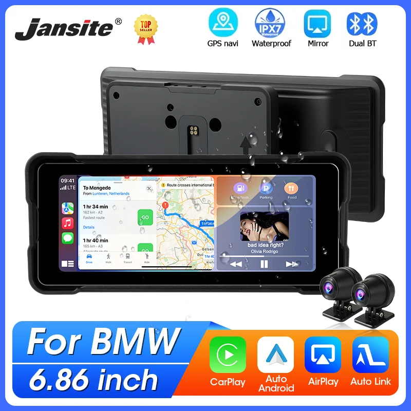 

Для BMW R1200GS R1250GS ADV S1000XR 6,86 "навигация для мотоцикла Беспроводной CarPlay Android Auto IPX7 Водонепроницаемый мотоциклетный монитор