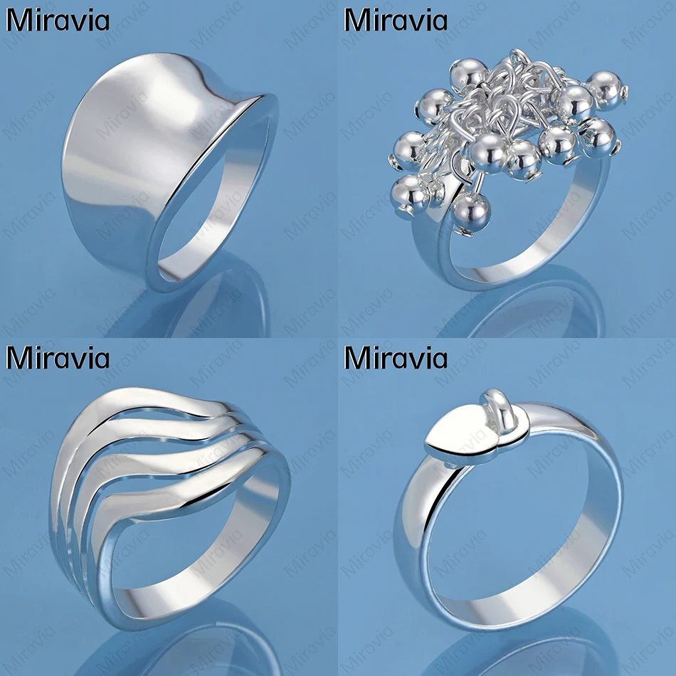 

Miravia 925 Sterling Silver Smooth Grape Beads Ring Classic Women's Simple Accessories Party Jewelry