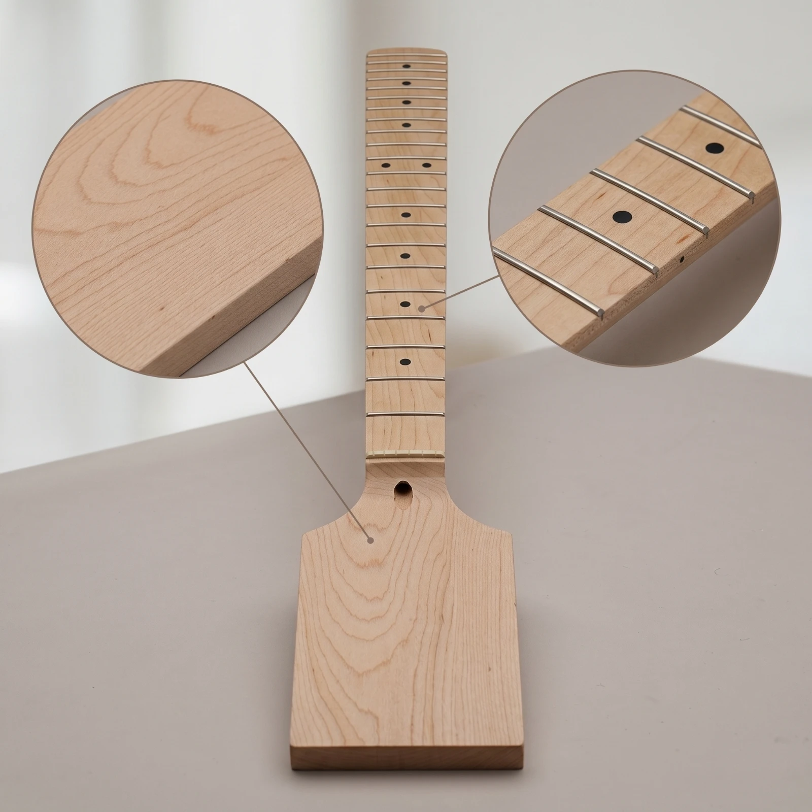 Unfinished Guitar Neck Maple Paddle Headstock Electric Guitar Builder Part for Custom Guitar Projects and Repair