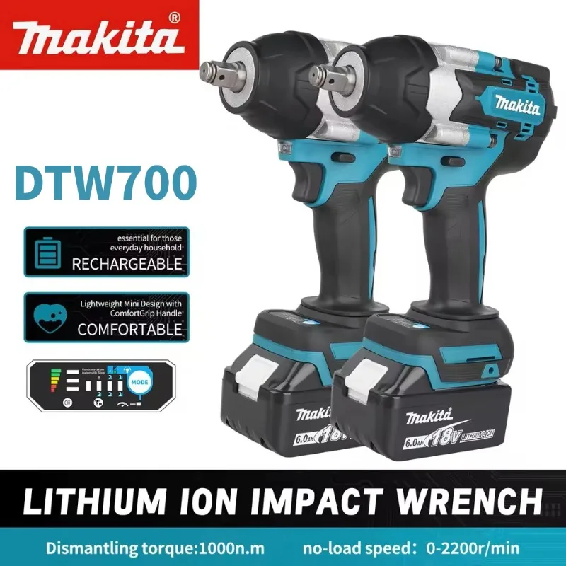 🛠️ Original Makita DTW700 18V Bürstenloser Schlagschrauber, nur Gehäuse, 1/2 Zoll Vierkantantrieb, Akku-Lithium-Ionen-Werkzeug für Reparatur und Schraubenarbeiten 🔋