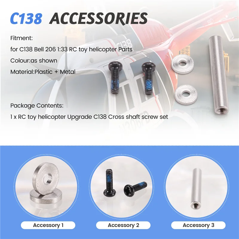 AA87 RC Toy Helicopter Upgrade C138 Набор винтов с крестообразным валом для RC ERA C138 Bell 206 1:33 Детали радиоуправляемого игрушечного вертолета