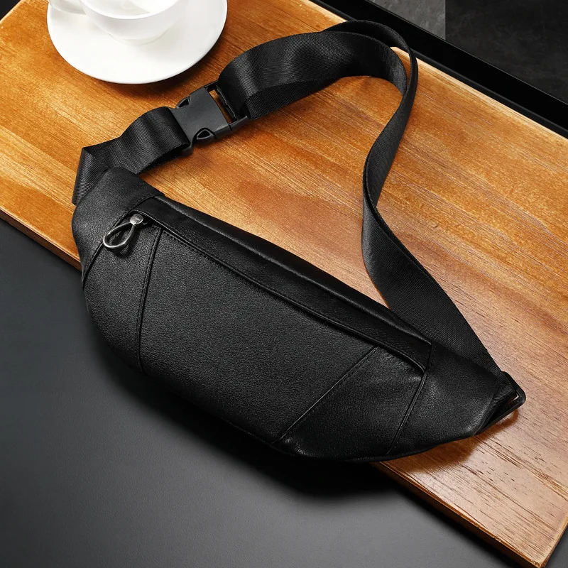 

New Fashionable Outdoor Cycling Waist Bag New Men's Genuine Leather Multifunctional Phone Waist Cowhide Fashion Bag, Trendy