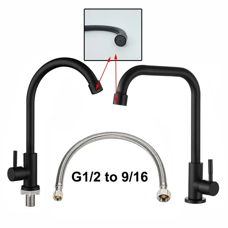 Stainless Steel Kitchen Faucet Water Purifier Single head Cold water Taps Rotation Deck Mount Handle Faucet K5