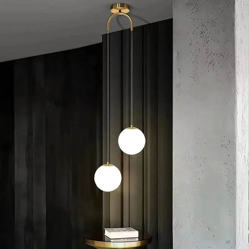 Winfordo Modern Glass LED Pendant Lamp Nordic Hanging Light Fixtures for Living Room Bedroom Restaurant Bar Home Decor