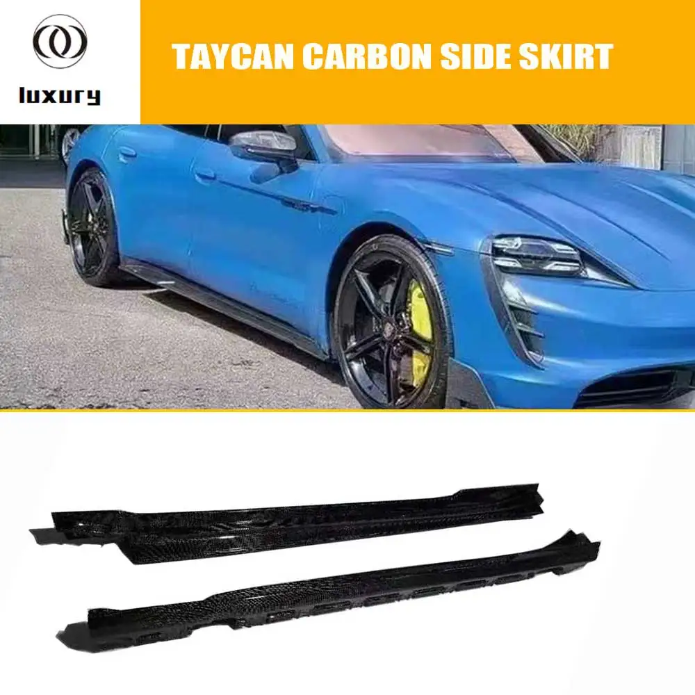 

Mansory Style Real Carbon Fiber Side Bumper Extension Skirt Splitter for Porsche Taycan Bodykit 2019+