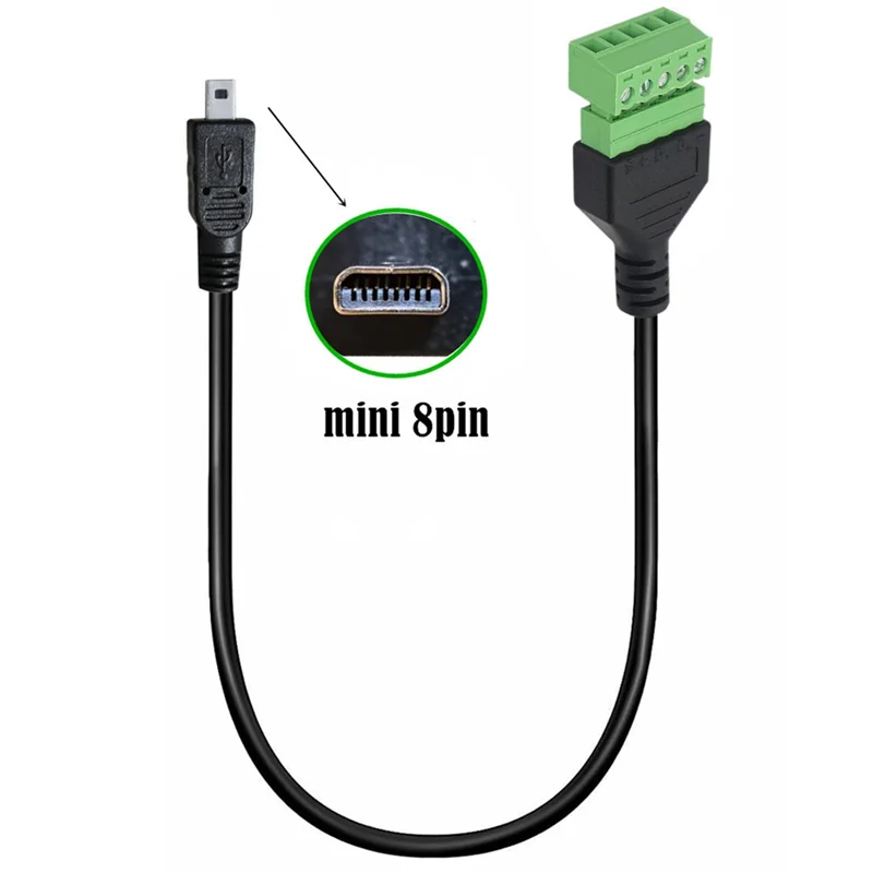 -A25M 30 سنتيمتر كابل محول الكاميرا 8-Pin Mini B إلى 5 Pin أنثى الترباس المسمار درع محطات للتوصيل نوع كابل توصيل الكاميرا