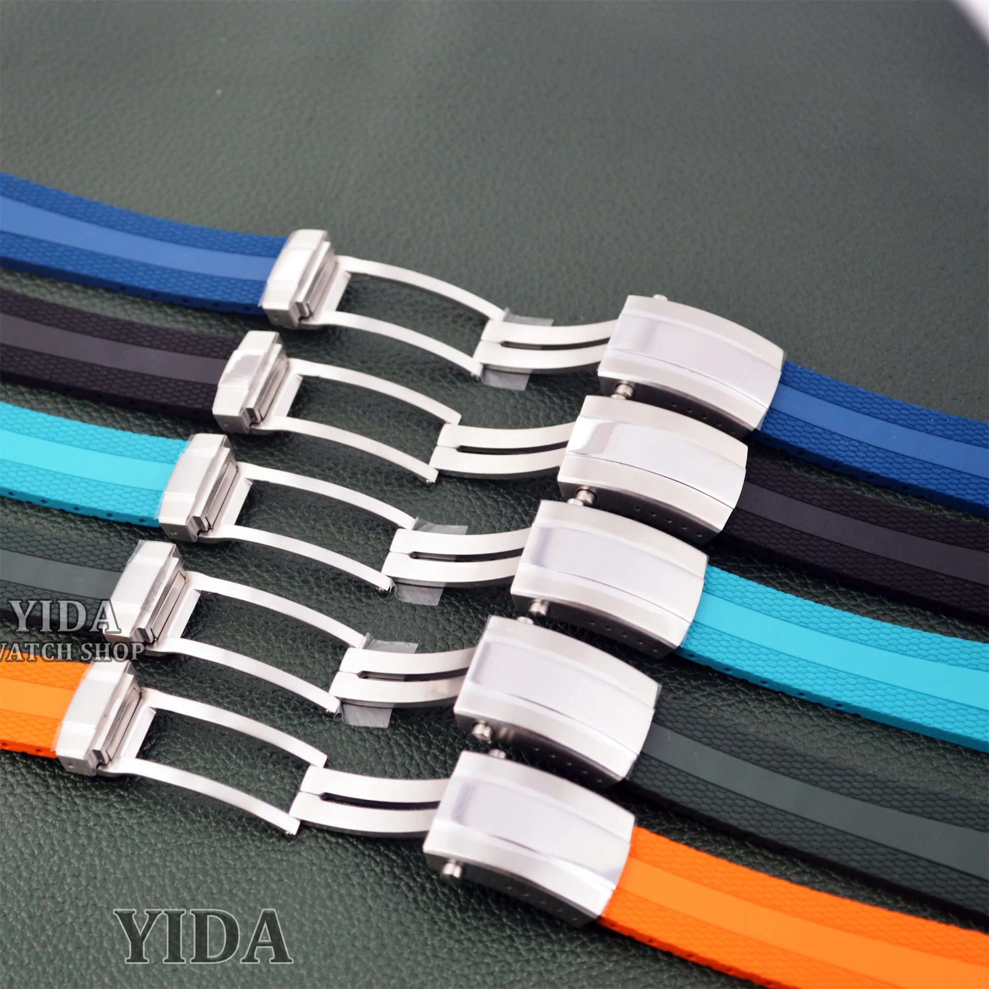 Fluororubber Watch Band for SUPEROCEAN 22mm Watch Strap Rubber Watch Bracelet Stainless Steel Buckle Mod Watch Bracelet Replace