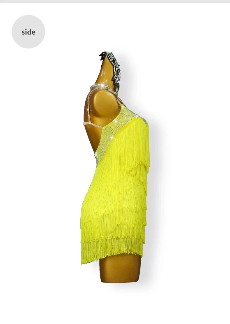 2026 Neues Latein-Tanzkleid für Mädchen, Damen-Tanzkostüm, Samba-Kostüm, formeller Ballroom-Rock für Erwachsene, Tanzkleidung, Bühnen- und Abschlussball-Kurzkleid – Detail 9