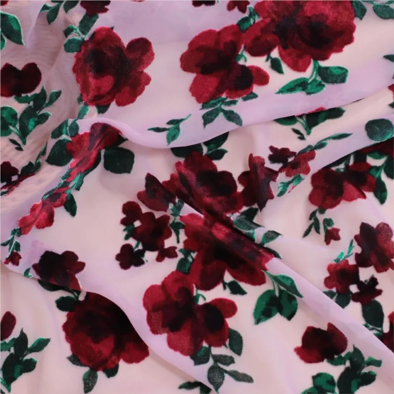 

Тканое бархатное парчовое вискозное платье с принтом в виде чонсама и сжиженной ткани