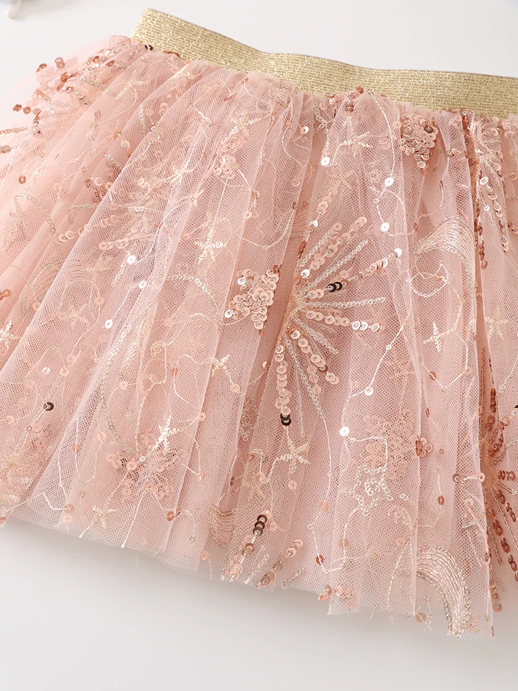 Baby Girls Sequin Skirts Toddler Tutu Skirt Tulle Dance Skirts Girls Birthday Fashion Clothes