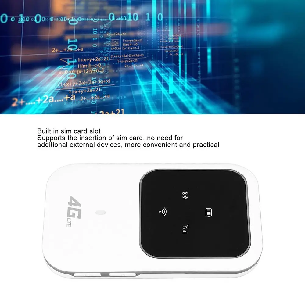 Saku Router 4G LTE 150Mbps Portabel dengan Slot Kartu SIM Modem WiFi 2400MAh Hotspot Seluler Kantor