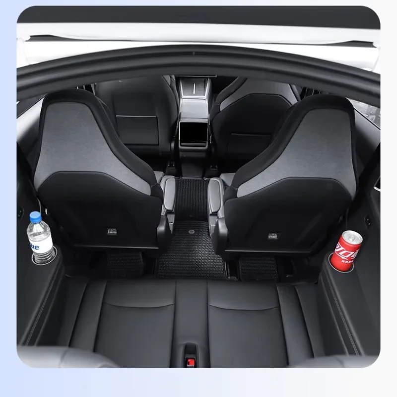 Lcars Is Suitable for the Updated Version of Tesla Model Y/Yl/3 Rear Seat Cup Holder Limiter, Central Console Cup Slot Silicone Dustproof and Anti-Slip Mat